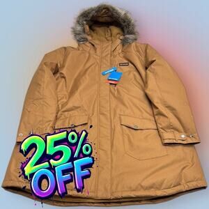 COLUMBIA Women’s 3X Tan Long Insulated Hooded Parka Jacket
